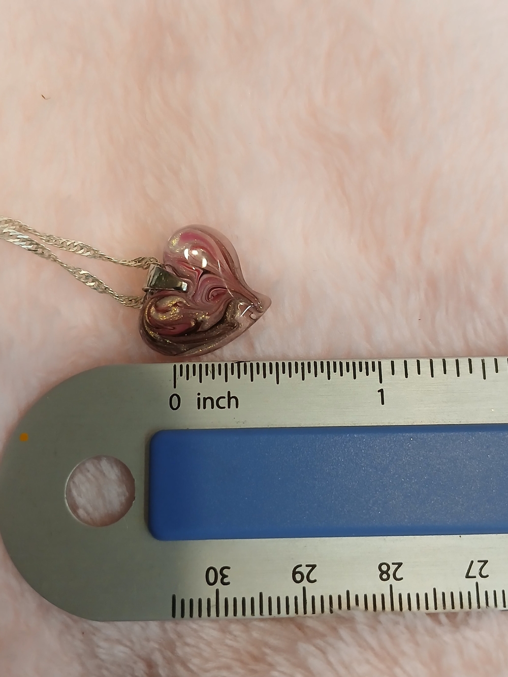 Heart Shaped Pendant Necklace in Pink and Gold - Picture 6 of 9